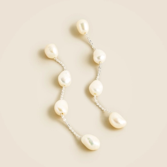 New JCREW Freshwater Pearl Drop Earrings $39 BG712 - Picture 1 of 3